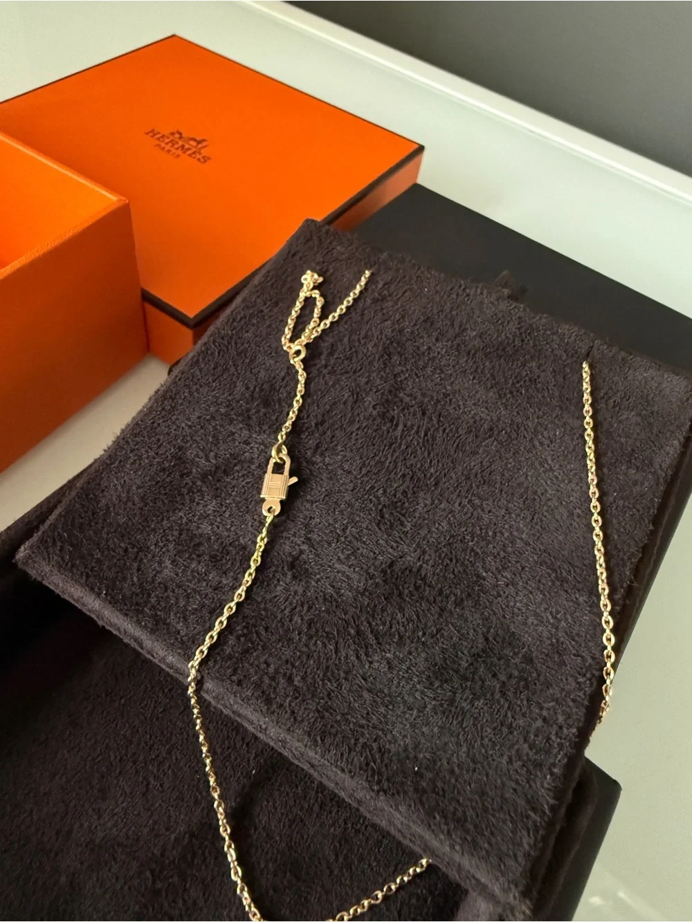 Hermes Amulettes Constance Diamond Rose Gold Necklace - Picture 6 of 7